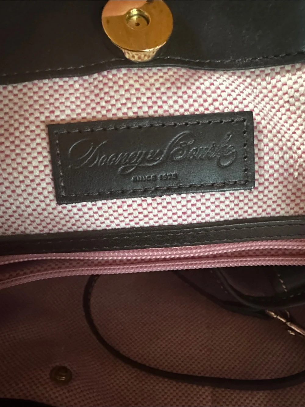 Dooney & Bourke Burgundy Croc-Embossed Leather Tote with Dark Brown Trim - Picture 2 of 6